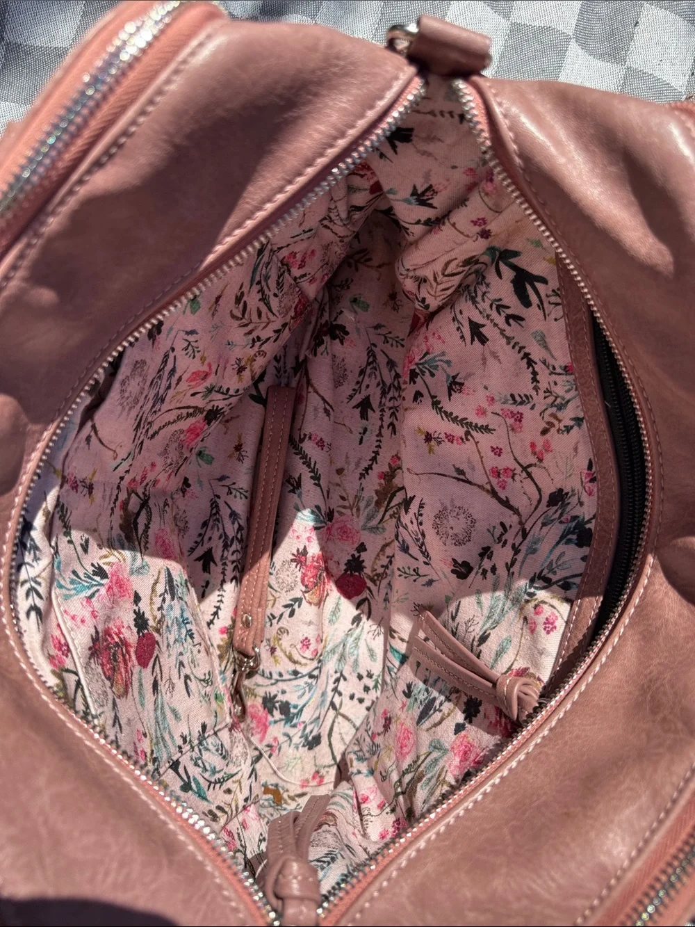 House of Flynn Pink Leather Tote with Logo Plaque